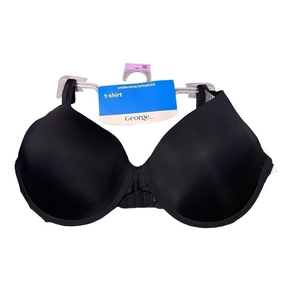 GEORGE Black Underwire T-Shirt Bra Size 38C - Picture 2 of 3